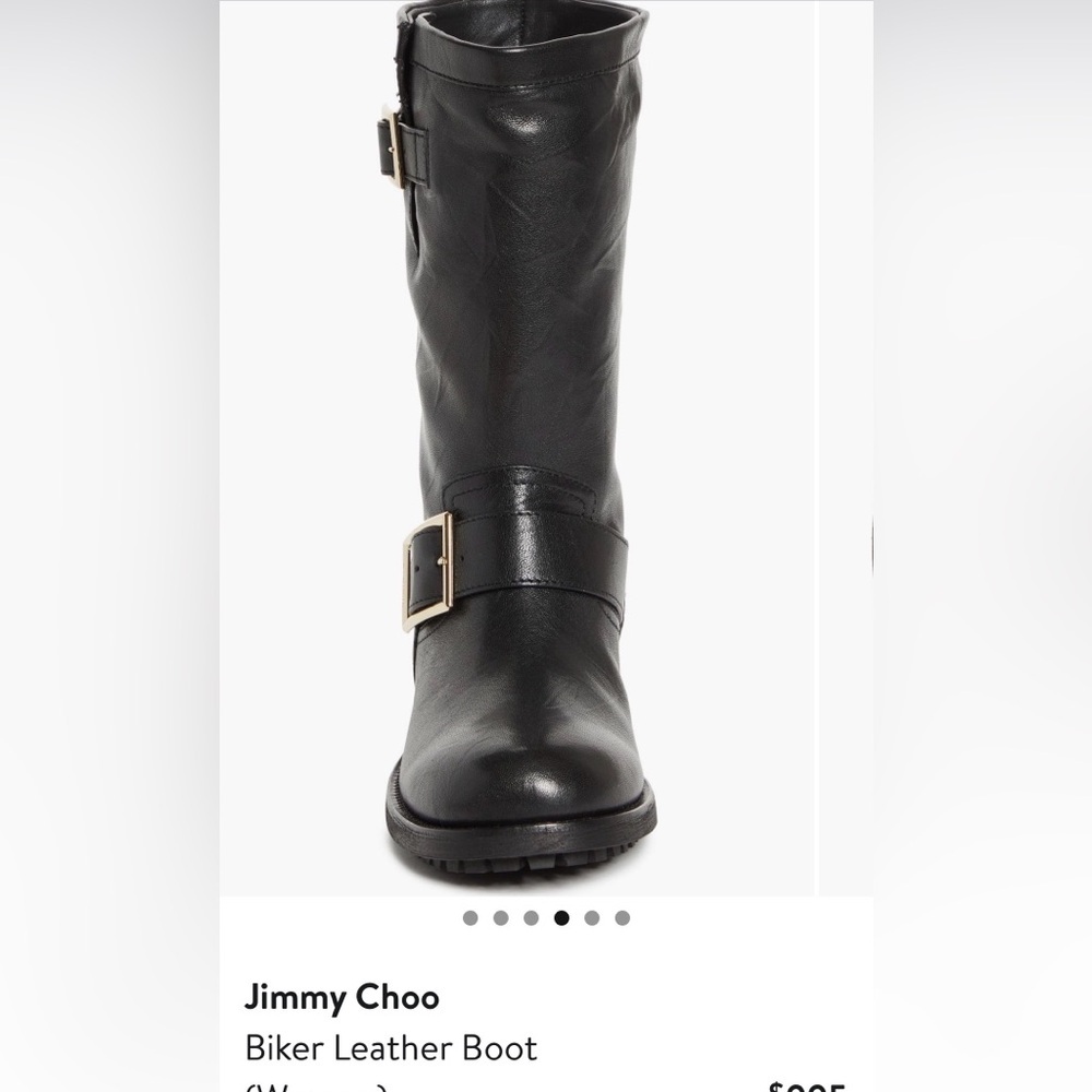 Jimmy Choo Women’s Black Leather Moto Boots - Picture 4 of 16